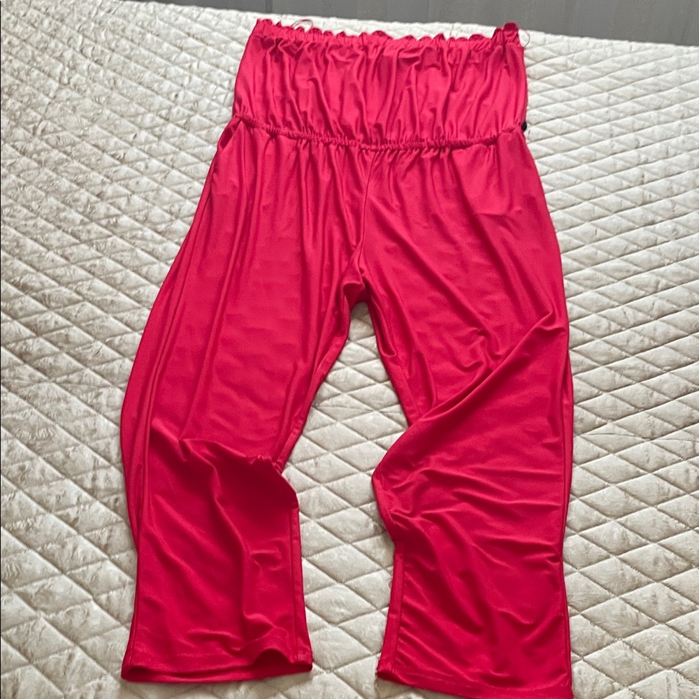 1. State Bold Red Elastic Waist Pants